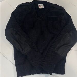 VTG Brigade Quartermasters Black L Military Woolly Pully Sweater 100% New Wool
